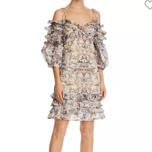 Aqua Balloon-Sleeve Ruffled Floral Dress - 100% Exclusive - Picture 3 of 5